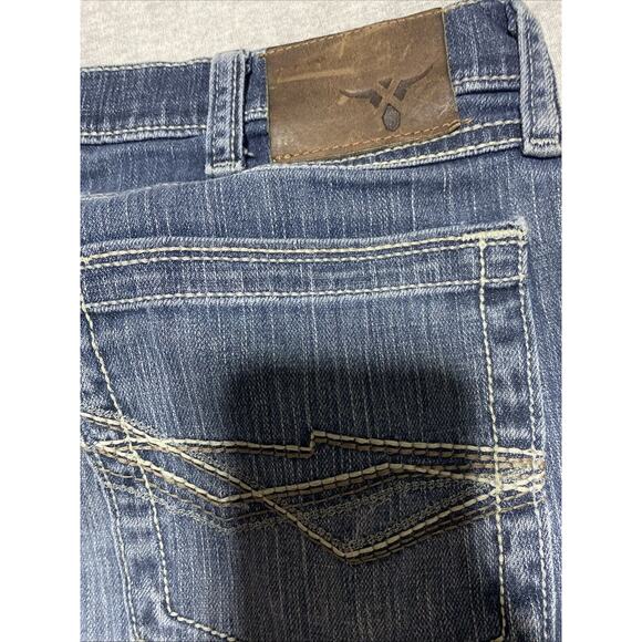 Wrangler 20X Jeans Mens Tag 36x34 Actual 37x32.5 Straight Western Cowboy Patched - Picture 6 of 16